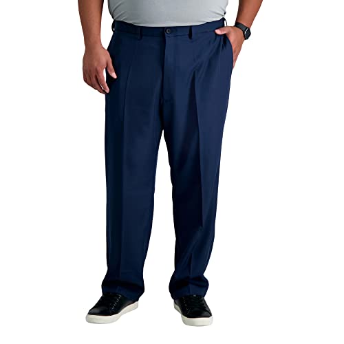 Image of Haggar Men's Cool 18 Pro Classic Fit Flat Front Casual Stretch Performance Golf Pant - Regular and Big & Tall