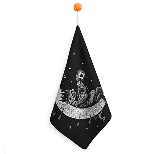 Toallas De Manos De Fibra Extrafina Esqueleto Bebidas Alcohol Luna Bebé Infantil Niños Toallas Toallas De Mano Durable Absorbente Suave 30cm