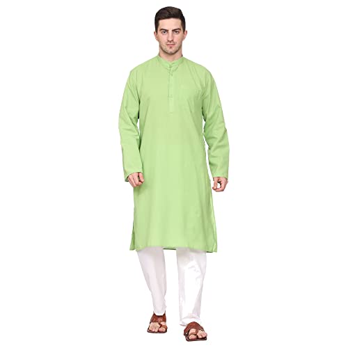 Image of ITOS365 Men Cotton Blend Kurta Pyjama Set Party Fashion Regular Ethinic Wear Indian Dress Gift for Men