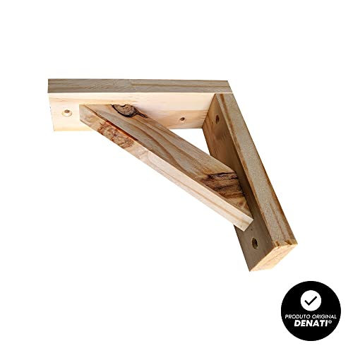 Kit 6 Suporte Madeira Mão Francesa Painel Pinus Vintage 25m