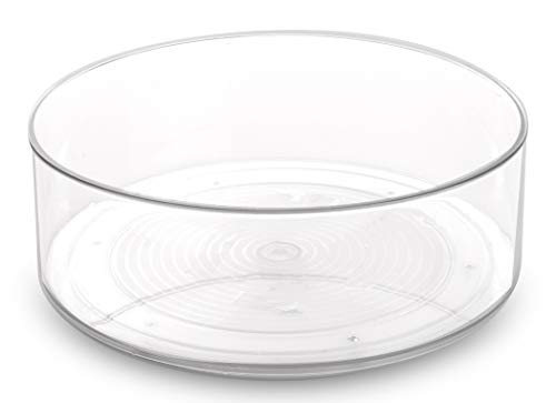 BINO Lazy Susan Turntable Spice Organizer Bin, Clear and Transparent Plastic Rotating Tray for Kitchen Pantry, Cabinet, and Countertops