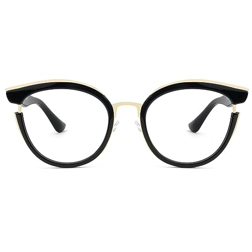 Image of Zeelool Classic Cat Eye Glasses Frame with Non-prescription Clear Lens for Women ZJGT414068