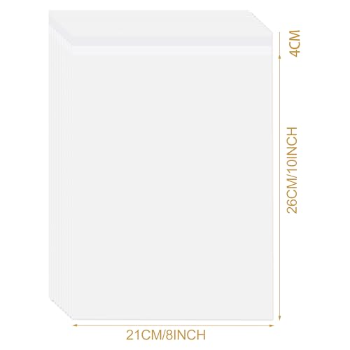Image of Pack of 100 Clear Cellophane Bags (8 x 10 Inches /8 x 10 Inches) Food Safe Self Seal Bags for Cookies, Cards, Envelopes, Photos