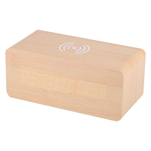 Despertador digital de madeira Despertador de mesa com temperatura de controle de voz, USB/AAA alime