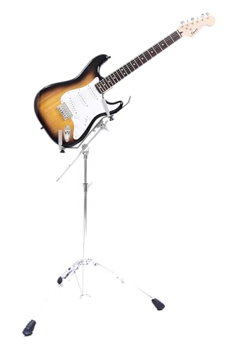 Guitar and Bass Standing Playing Stand, Height Adjustable, 6.6 lbs Load Capacity, Silver