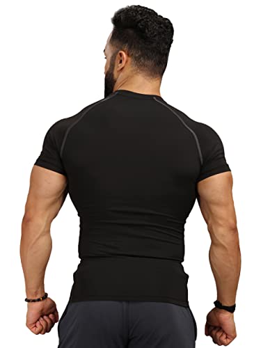 Image of FUAARK Men's Half Sleeve Compression T-Shirt - Athletic Base Layer for Fitness