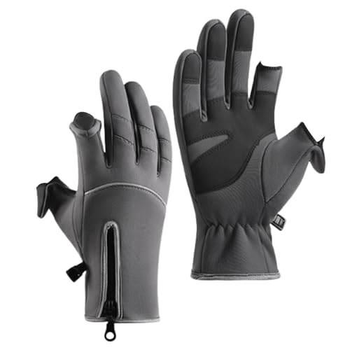 Guantes de ciclismo térmicos: diseño de dos dedos expuestos, compatible con pantallas táctiles, mango antideslizante en , aislamiento resistente al agua | Ropa deportiva climática