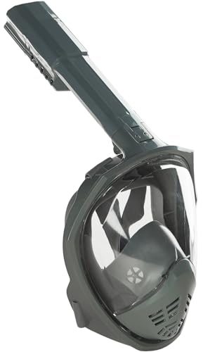 Image of VBM Full Face Snorkeling Mask Diving Gear - Dry Top System,180 Degree Panoramic View Snorkeling Mask with Camera Mount,Safe Breathing,Anti-Leak Anti-Fog-Swim Fins (Gray - L /XL)