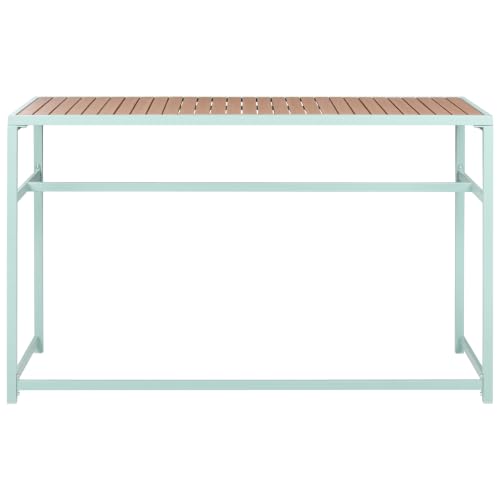 Table de bar de jardin 150 x 50 cm acier polywood extérieur vert clair Avetrana - 5