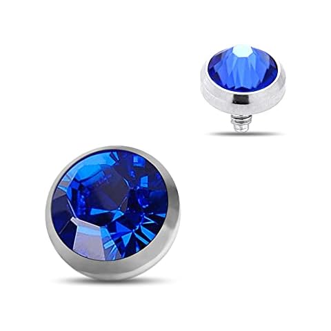 AZARIO London Dark Blue Crystal Dermal Anchor Cover