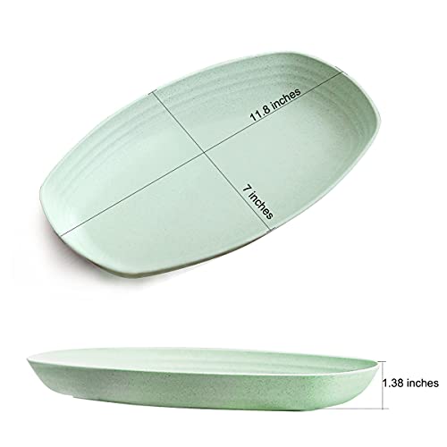 Shopwithgreen Lightweight Wheat Straw Plates - 4 Pack 11.8'' Unbreakable Dinner Plates, Dishwasher & Microwave Safe #TOP3