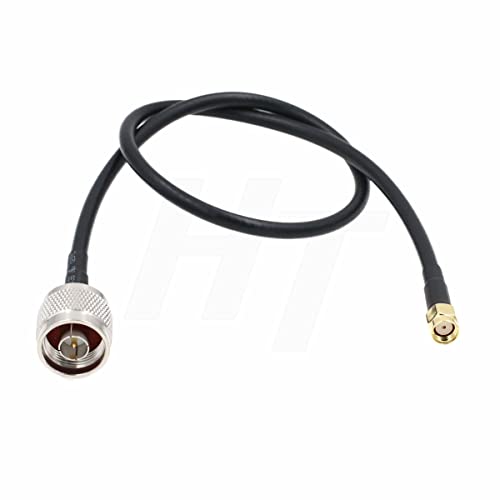 HangTon RP-SMA RG58/U Router Router Antena RF, cable coaxial de baja pérdida (50 cm)