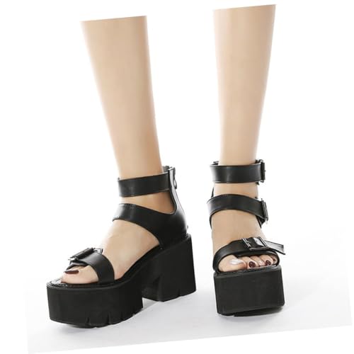 Sandales à talons hauts noirs OUNONA taille 40 avec semelle plateforme - 5