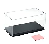 Combination of Life Clear Acrylic Full Size Double Boxing Gloves Display Case with Removable Riser Lift-Off Top & Black Leather Base