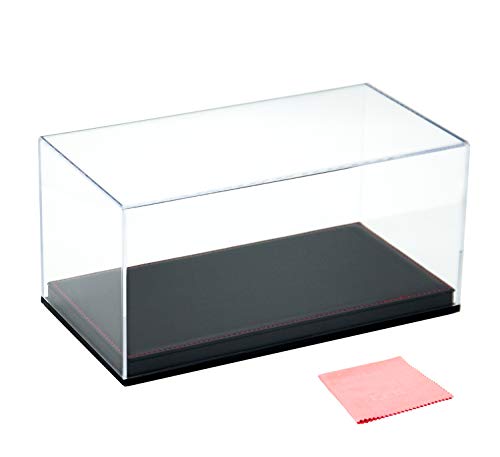 Combination of Life Collectible Display Show Case with Black Leather Display Base for 1/18 Scale Model Cars and Model Kits