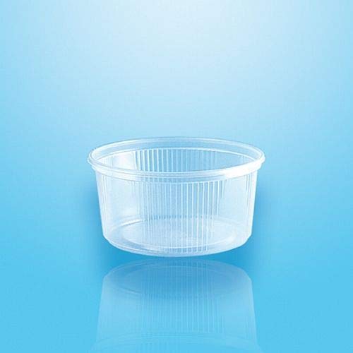tradingbay24 Verpackungsbecher, PP rund 250 ml Ø 10,1 cm, 5 cm transparent tbU95244 Feinkostbecher Salatbecher Dressingbecher transparent, 100 Stück Cover