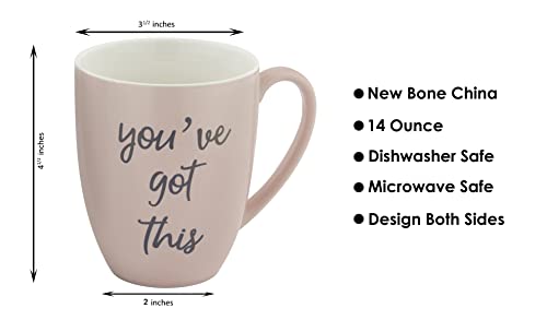 Taza de café rosa con diseño motivacional 14 oz miniatura 2