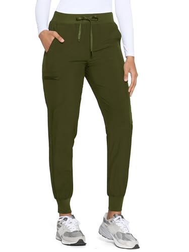 Image of COZYFIT Womens Scrub Pants - Soft Stretch Yoga Style with 5 Pockets, Slim Fit Jogger Scrubs Pants for Women
