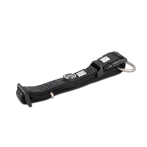 Max & Molly Hundehalsband mit Gotcha! Smart ID Sicherheitsanhänger, Matrix 2.0 Schwarz/L, Halsband Hund Gepolstert & Reflektierend – Komfort für deinen treuen Begleiter