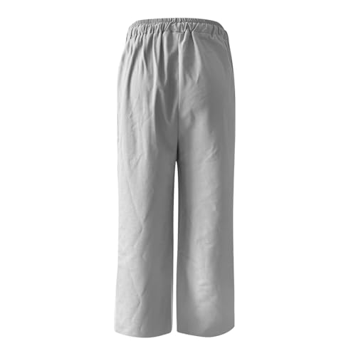 WANZZXCSL Men's Cotton Linen Pants 2025 Casual Waist Drawstring Straight Leg Fashion Pants Lightweight Baggy Trousers2