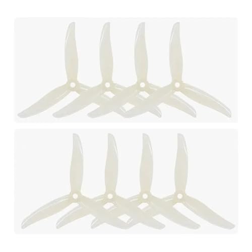Hélice PC à 3 pales pour drone FPV 5 pouces 4934, pack de 8 hélices blanches