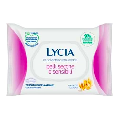 12 x LYCIA 20 toallitas desmaquillantes pieles sensibles