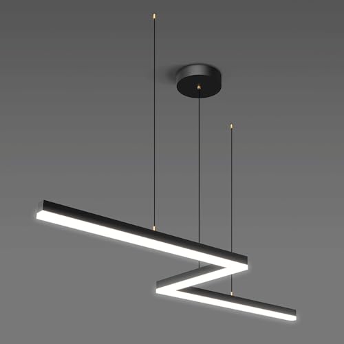 Lustre suspendu LED moderne 23W géométrique et plafonnier métal linéaire