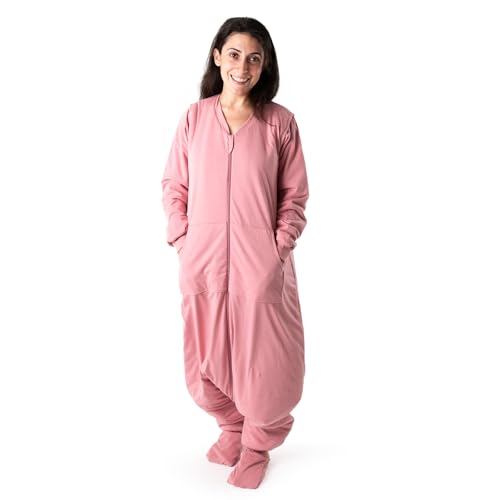 Schlafsack mit Füßen für Camping & Wohnmobil | Schlafkomfort für Camper & Outdoor-Abenteuer | Perfekt für Zelt, Vanlife & Festival | Ideal für kühle Nächte - 2.5 TOG |Rosa - Größe S