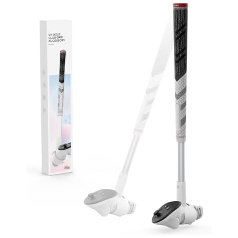 UPOK Golf Club Attachment for Meta Quest 3S/Quest 3 Christmas, Realistic VR Golf Simulator Handle with Dual Security Locker | Weighted Controller Grips Enhance Golf+ Swing | Not Lossing Singal Cover