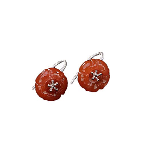 Boucles d'oreilles Prune Rouge en pierre du Sud naturelle, le cadeau idéal