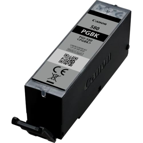 Lunga durata Canon PGI-580 PGBK - Cartuccia certificata Canon - Formato Standard - Nero Pigmentato - Imballaggio Cartone Riciclabile
