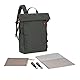 LÄSSIG Baby Wickelrucksack Wickeltasche Rucksack mit Wickelunterlage, Kinderwagenbefestigung, Flaschenhalter nachhaltig produziert/GRE Outdoor Rolltop Backpack dark olive