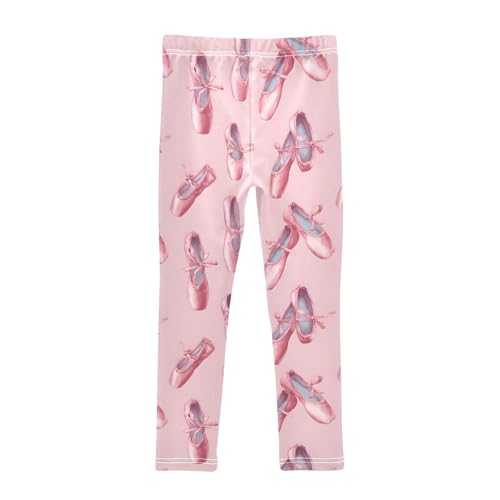 Pink Ballet Shoes Girls Leggings Soft Stretch Workout Yoga Dance Pants for Kids Casual Tights2