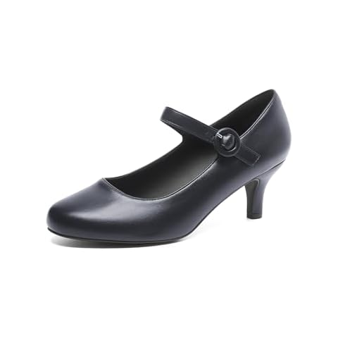 DREAM PAIRS Navy Court Shoes with Ankle Strap Cover