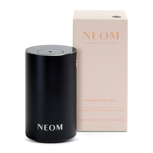NEOM Wellbeing Pod Mini+ Essential Oil Diffuser, Black I Waterless and Wireless I Portable & Versatile - car, office or home I Up to 125 hours of natural fragrance use per charge