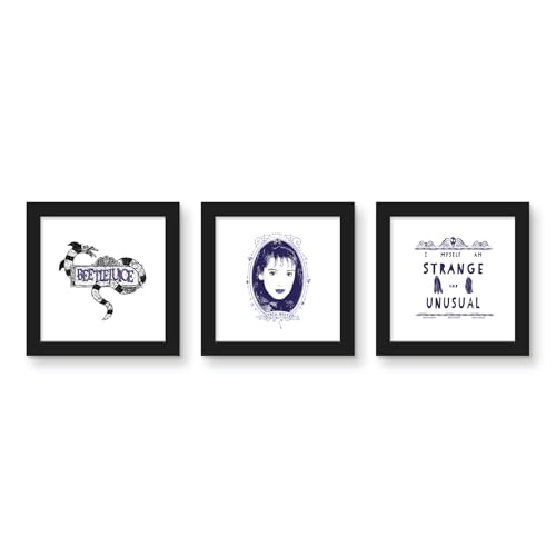 Trends International Gallery Pops Beetlejuice - Lydia Deetz Wall Art Bundle (3-Pack) Gallery Pops Wall Art, Black Framed Version