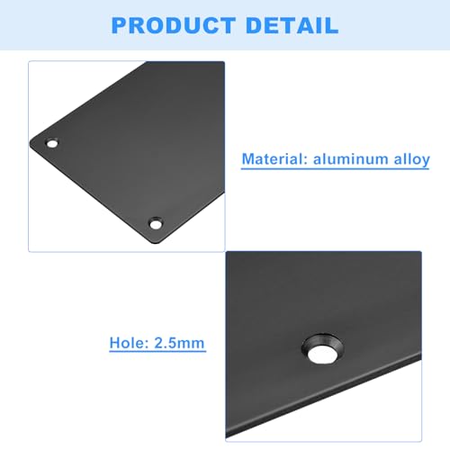 sourcing map 2 Stück Türschutzplatte, 4 x 16 Zoll Aluminium Türschutzplatte für Außen- oder Hintertür, Verhindert das Eintreten der Tür, Schwarz