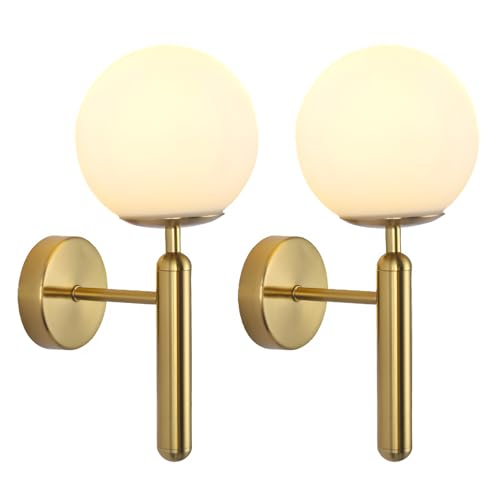 KCO Lighting 北欧 ウォールライト ミニマル アンティーク風 壁取り付け用燭台 E26口金 ブラケットライト レトロ 玄関 廊下 リビング ダイニング 寝室 インテリア 工事簡単 電球別途 ゴールド 2パック