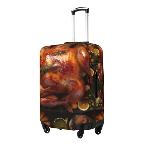 Happy Thanksgiving Turkey Print Elastic Washable Baggage Protector Universal Suitcase Cover Travel Luggage Cover2