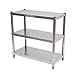 Estantería de 3 estantes de acero inoxidable para cocina (80 x 80 x 40 cm)