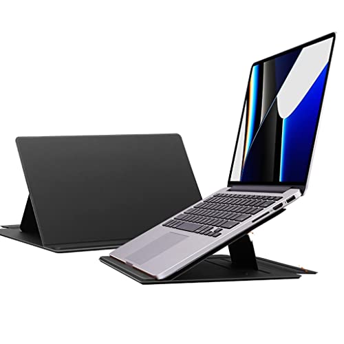 Soporte para computadora portátil y base de enfriamiento portátil con diseño elevado negro 2