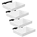 WOLTU Estante de Pared Tablero de Pared Volato Juego de 4 Estante Flotante Libre Estante de CD DVD Estante de Libro Tablero de Madera 30x22,9x3,8cm, Blanco, RG9489ws-4
