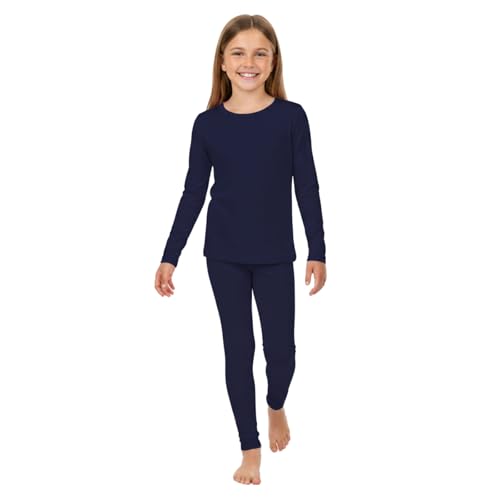 Girls Thermal Underwear Set Base Layer Long Sleeve Top and Pants