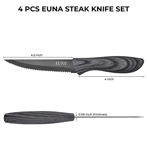 Steakmesser Set von EUNA aus Edelstahl, 4-teilig