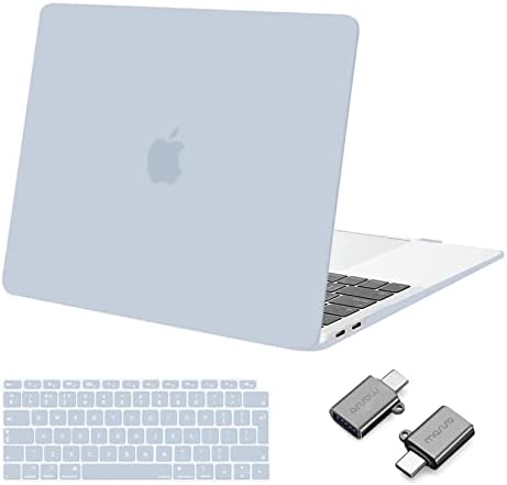 MOSISO Compatible with MacBook Air 13 inch Case 2022 2021 2020 2019 2018 M1 A2337 A2179 A1932 Retina Display with Touch ID, Plastic Hard Shell Case&Keyboard Cover&Type C Adapter 2 Pack, Crystal Clear