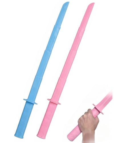 YIPFEN Katana Retráctil Fidget, Set de 2 Modelos Telescópicos Plástico Rosa y Azul. Prop Cosplay, Artículo Antiestrés Coleccionista para Fans Anime.
