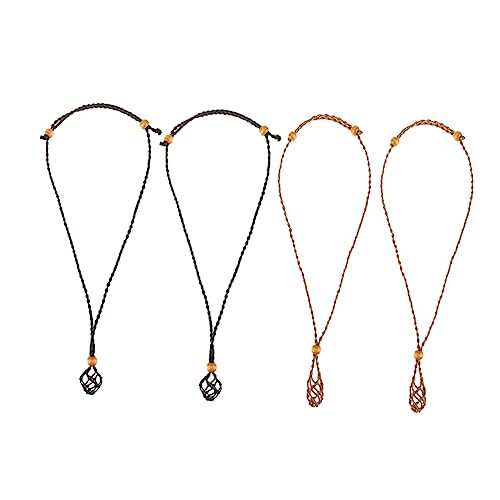 Soporte de cristal para collar de joyería artesanal con cordón tejido ligero, 4 uds