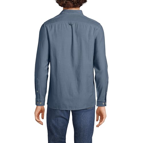 Lands' End Men's Long Sleeve Textured Twill Utility Shirt2