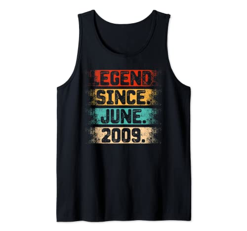 Legend Since June 2009 13th Birthday 13 Years Old Vintage Tank Top