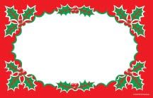 CYA480 Blank Holly Design Retail Price Cards Signs - Holiday, Christmas, and Seasonal Pack of 100 Cards - Business Store Signage (7 x 11)